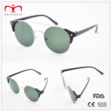 Classical and Hot Sales with Metal Round Frame and Plastic Temple Sunglasses (MI212)